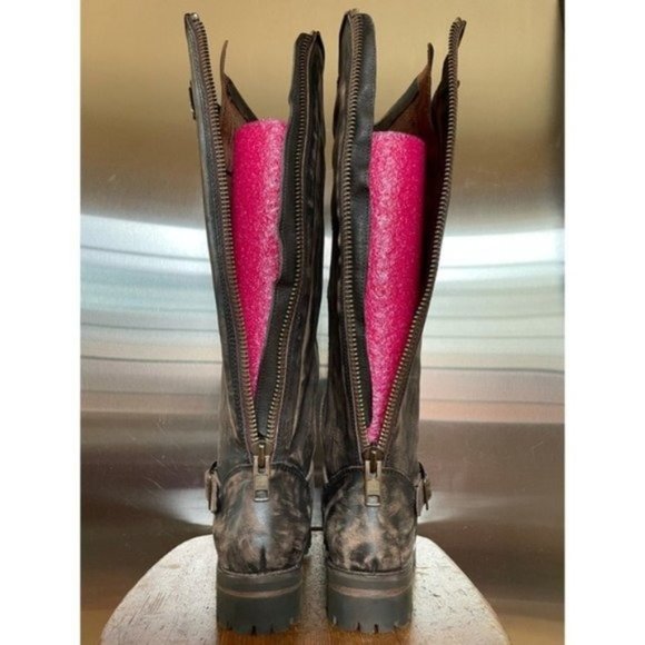 Freebird by Steven Bettle Battle Brown Distressed Leather Engineer Boot 7 - Picture 9 of 15